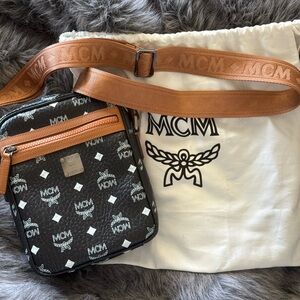 MCM Black and Orange Belt Bag